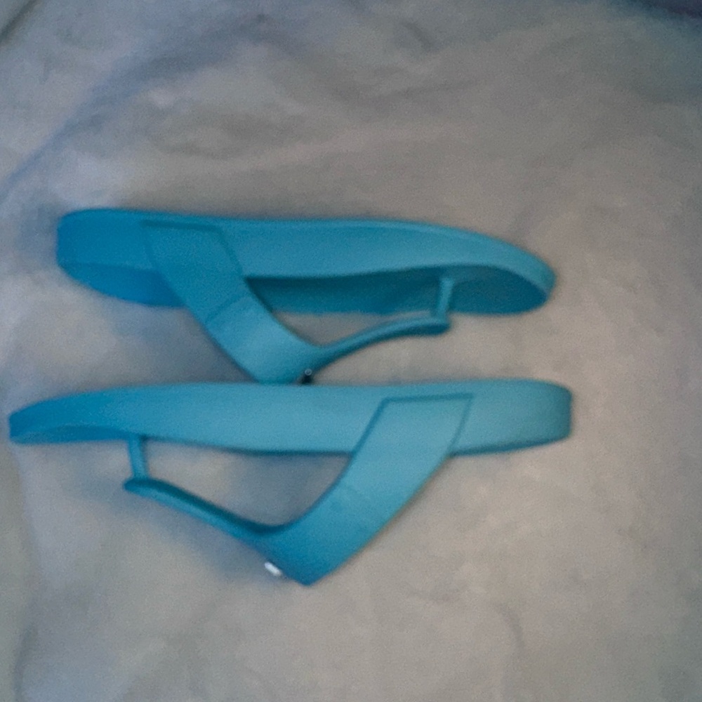 Michael Kors Lindsey Thong Turquoise Blue Slide Sandals Size 8 - Picture 4 of 7